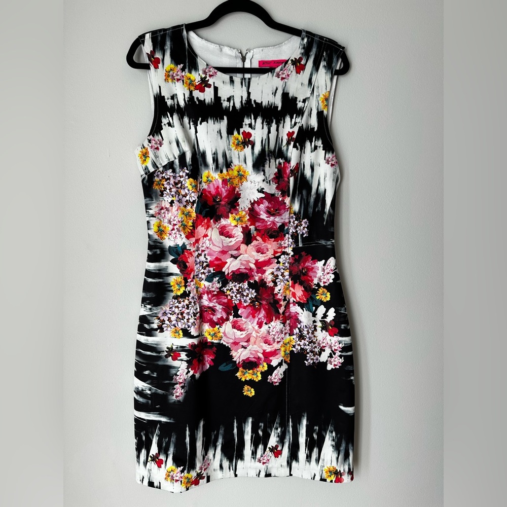 Betsy Johnson Cocktail Floral Sleeveless Dress Size: 10